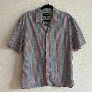 Bonobos Linen Button Down Red and Blue Stripes